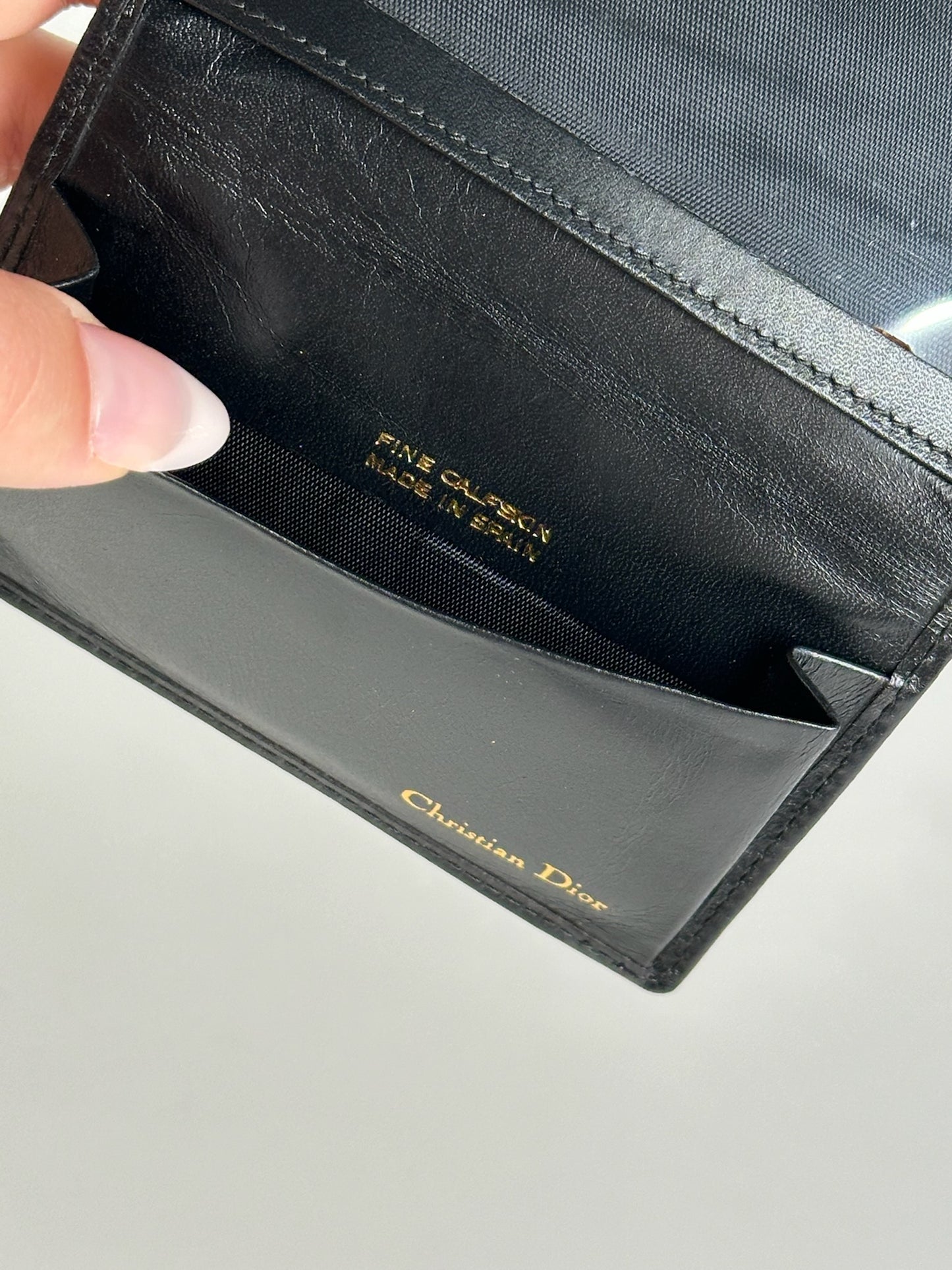 Vintage Dior Leather Card Holder black