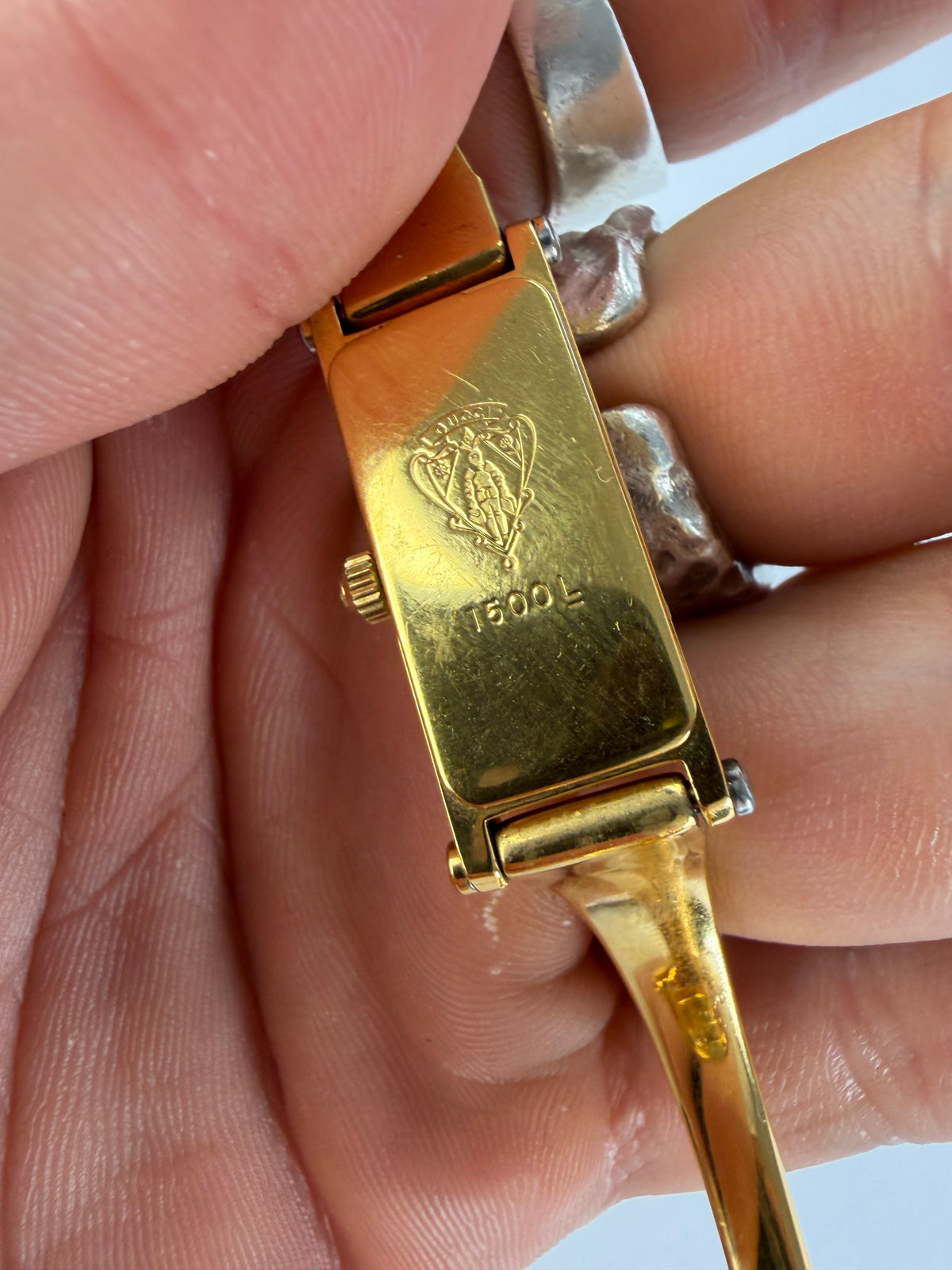 Vintage Gucci Bracelet Watch Gold-Tone Black Dial