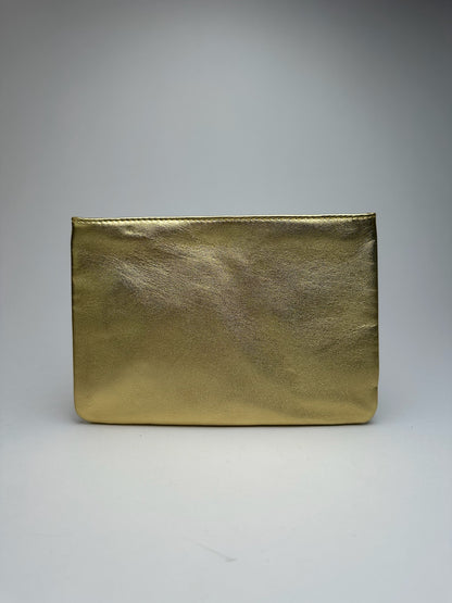 Pochette vintage Loewe Madrid en cuir doré