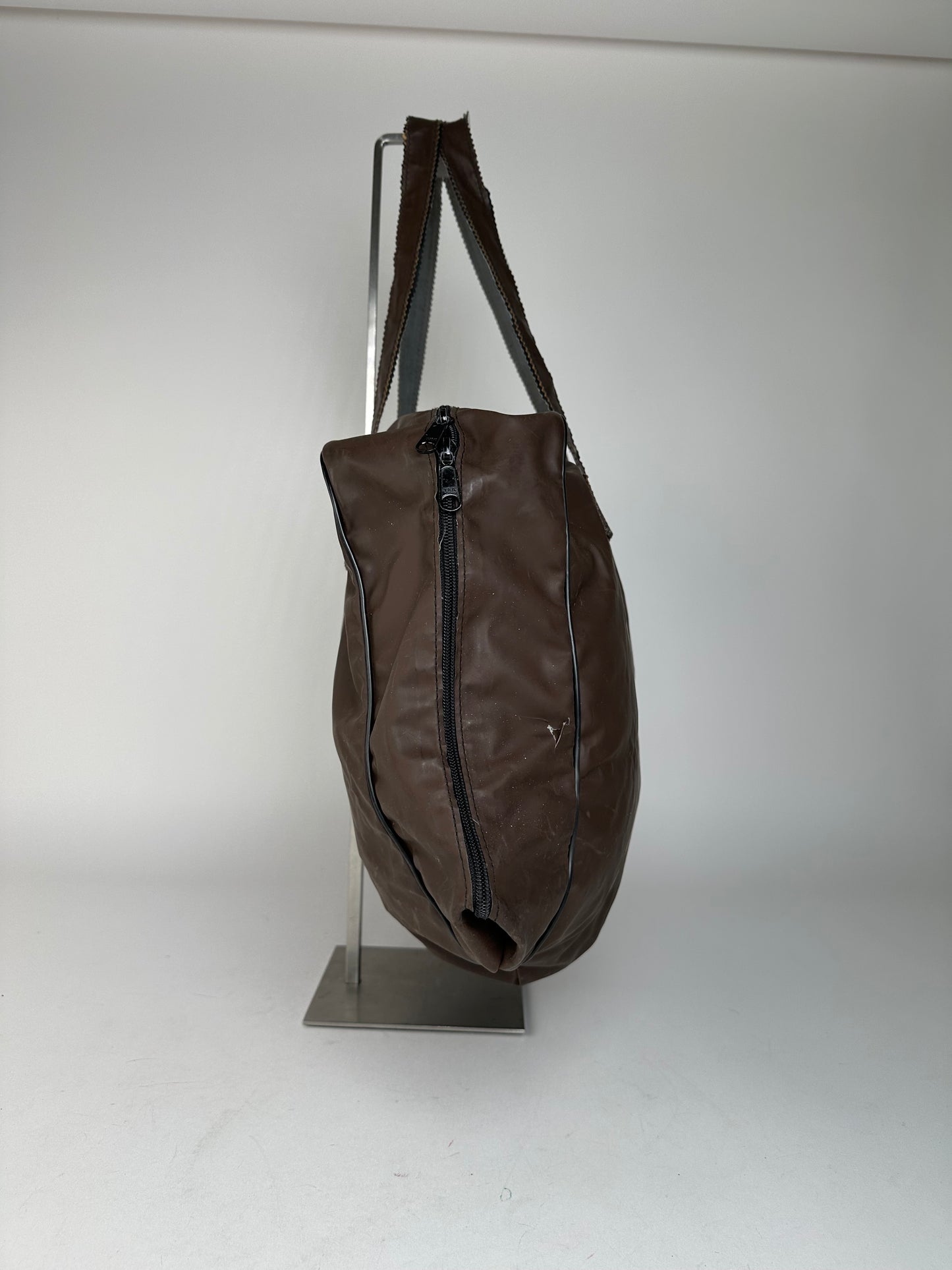 Vintage Fendi Polyester Leather Handbag Brown