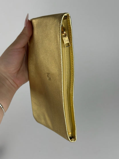 Pochette vintage Loewe Madrid en cuir doré