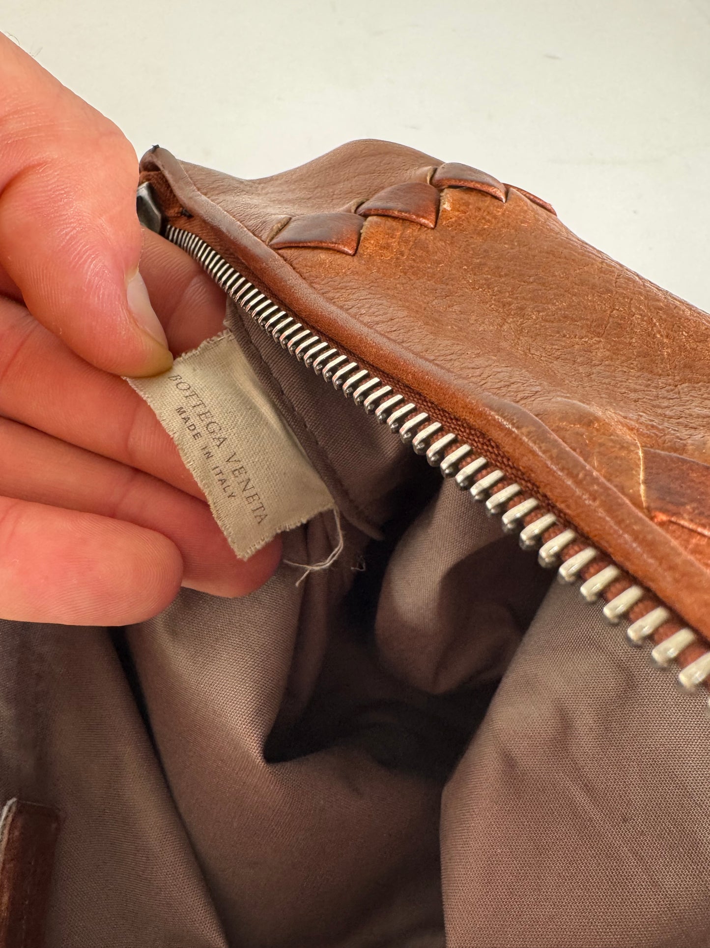 Vintage Bottega Veneta Leather Clutch Brown