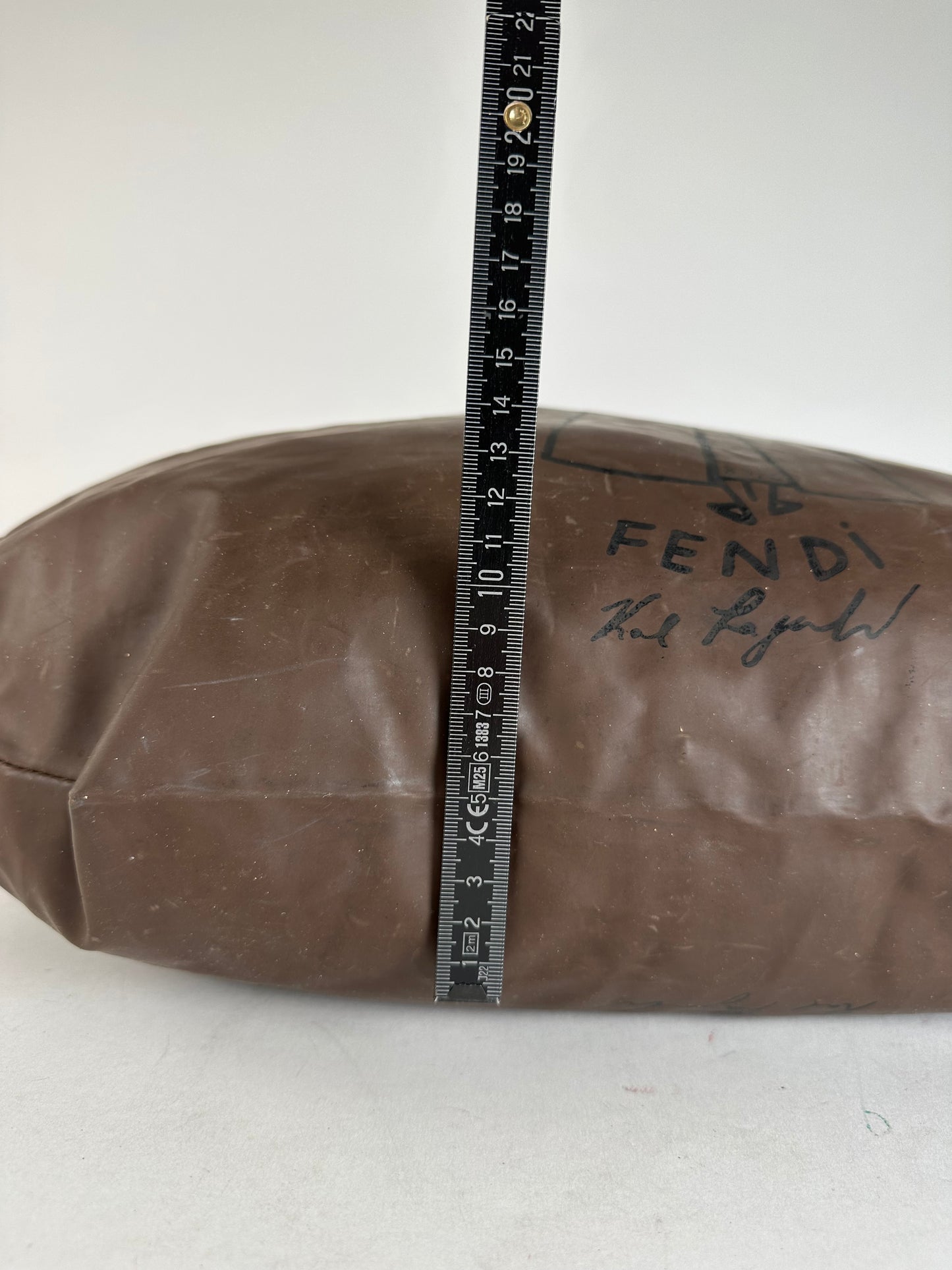 Vintage Fendi Polyester Leather Handbag Brown