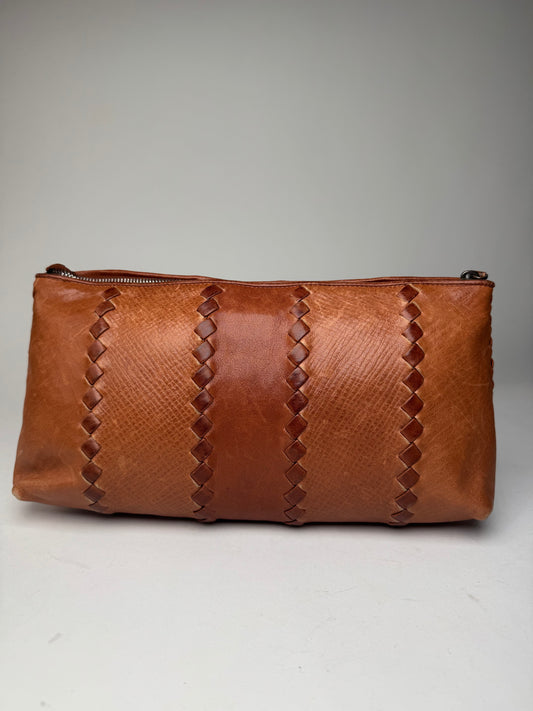 Vintage Bottega Veneta Leather Clutch Brown