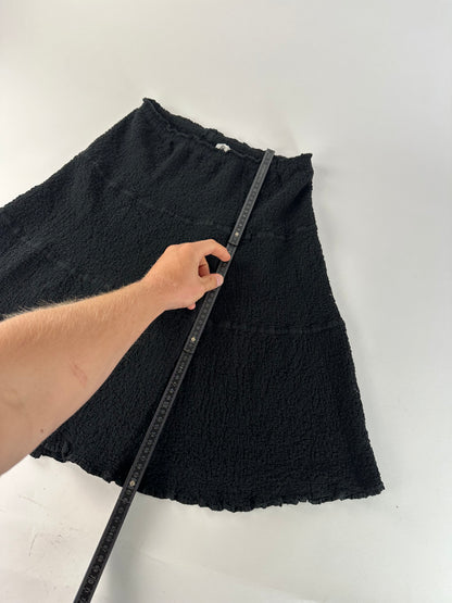 Vintage Issey Miyake Cotton Blend Skirt Y2K Black