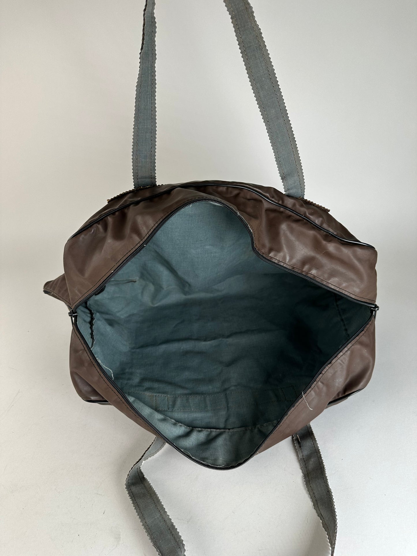 Vintage Fendi Polyester Leather Handbag Brown