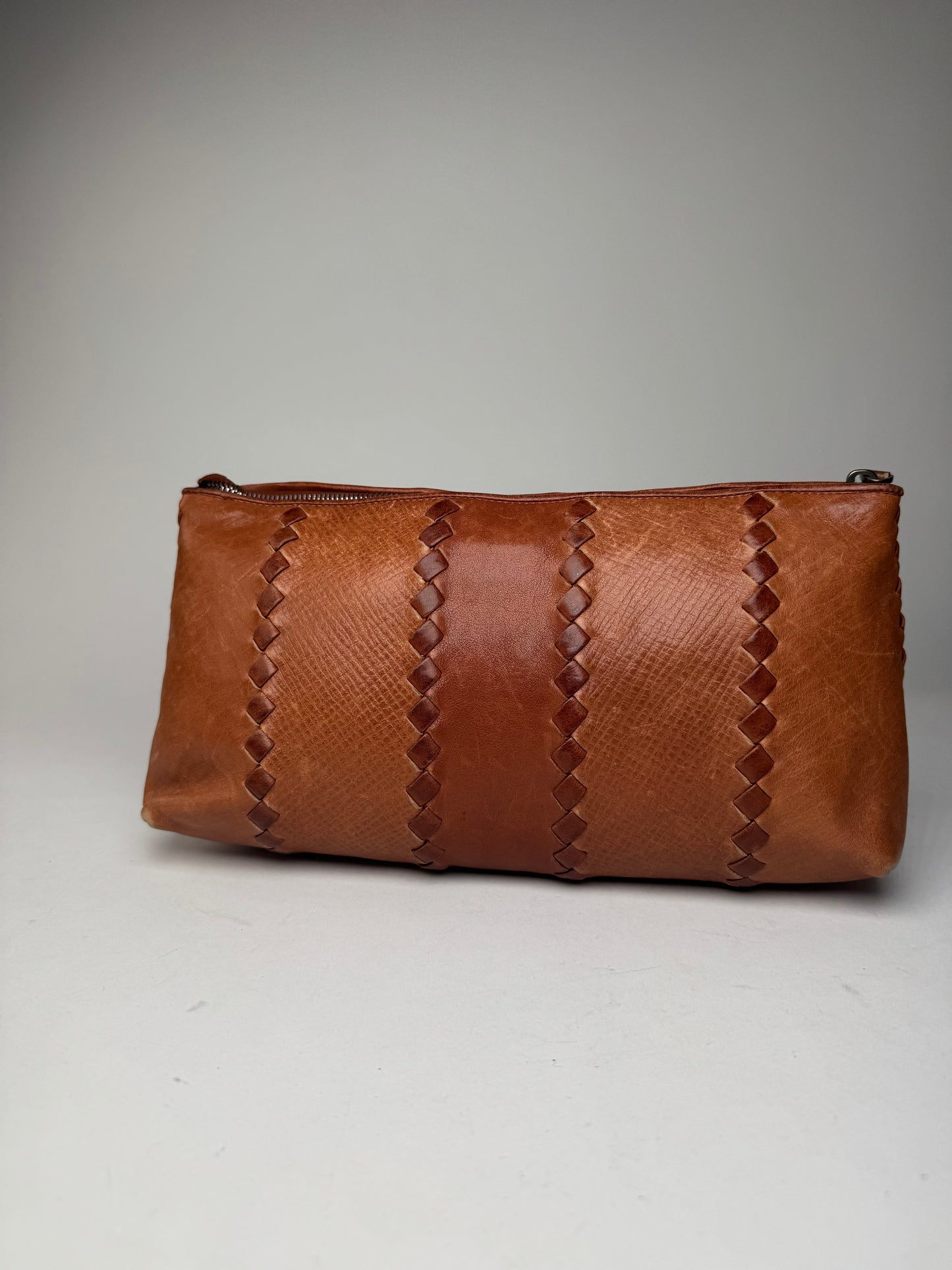 Vintage Bottega Veneta Leather Clutch Brown