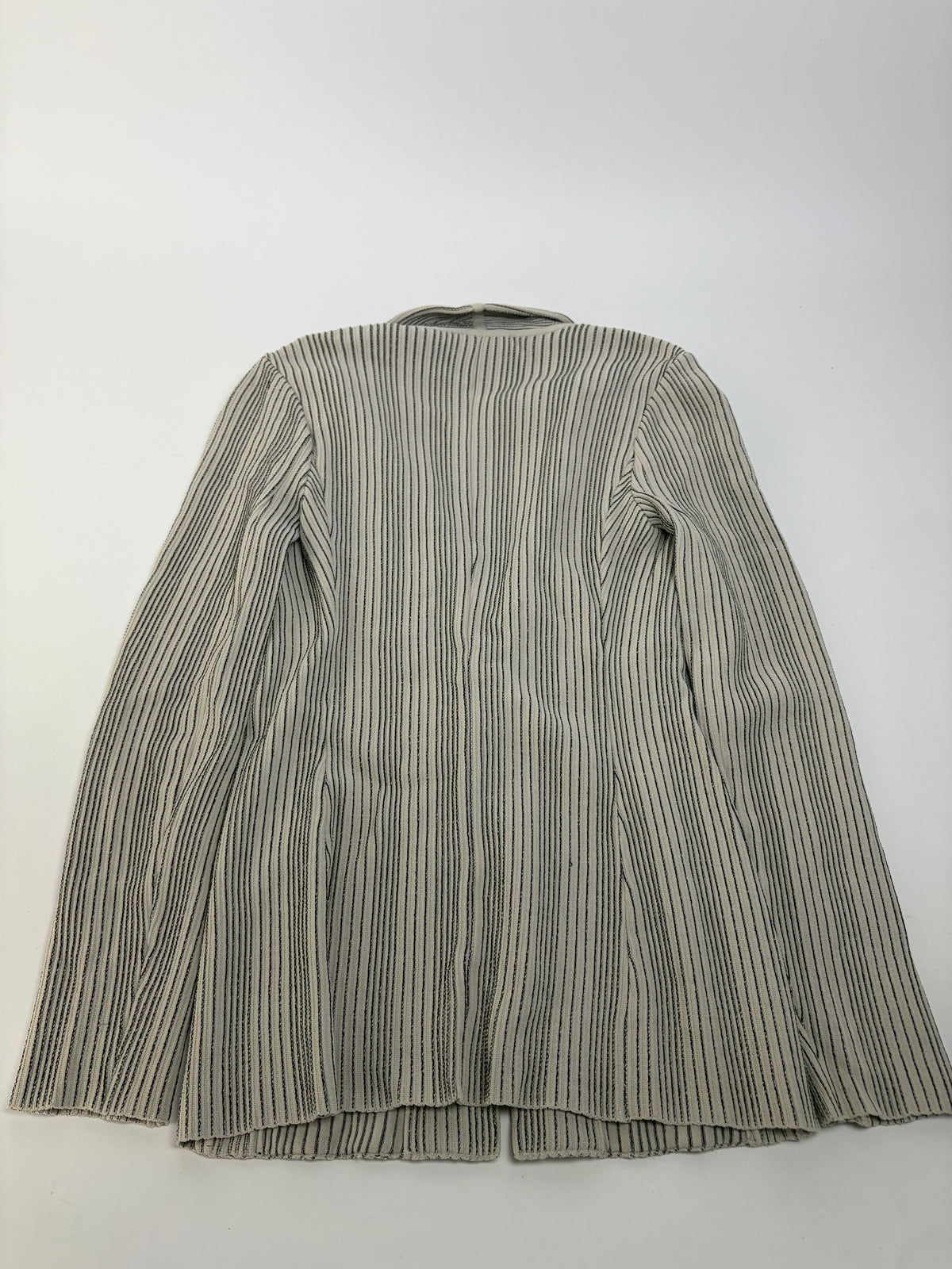 Vintage Giorgio Armani Striped Knit Blazer Cream Black S