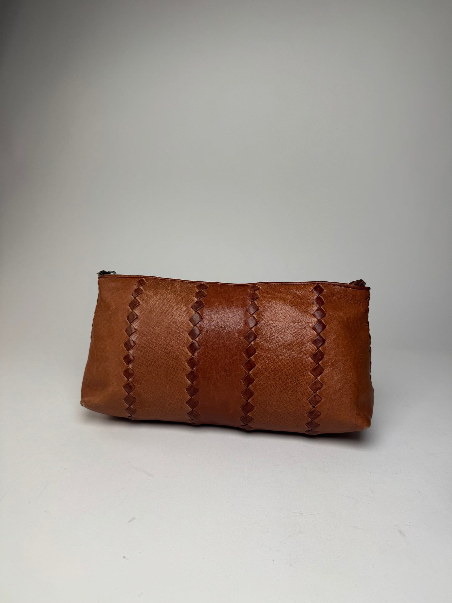 Vintage Bottega Veneta Leather Clutch Brown