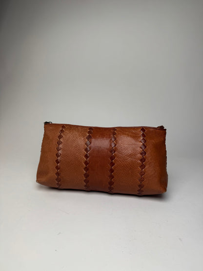 Vintage Bottega Veneta Leather Clutch Brown