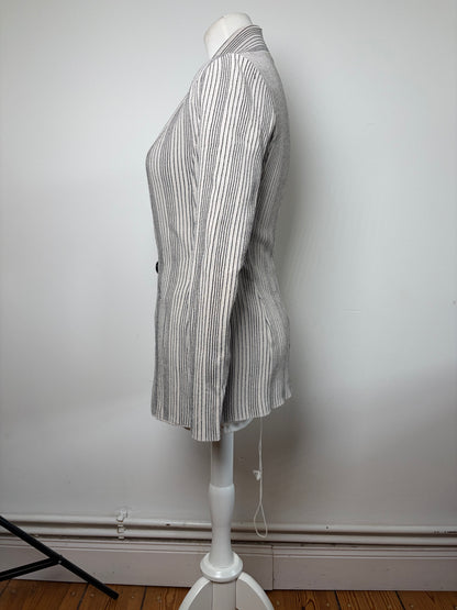 Vintage Giorgio Armani Striped Knit Blazer Cream Black S