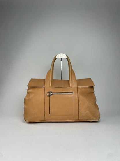 Vintage Salvatore Ferragamo Leather Handbag Camel