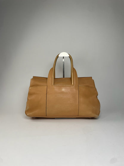 Vintage Salvatore Ferragamo Leather Handbag Camel