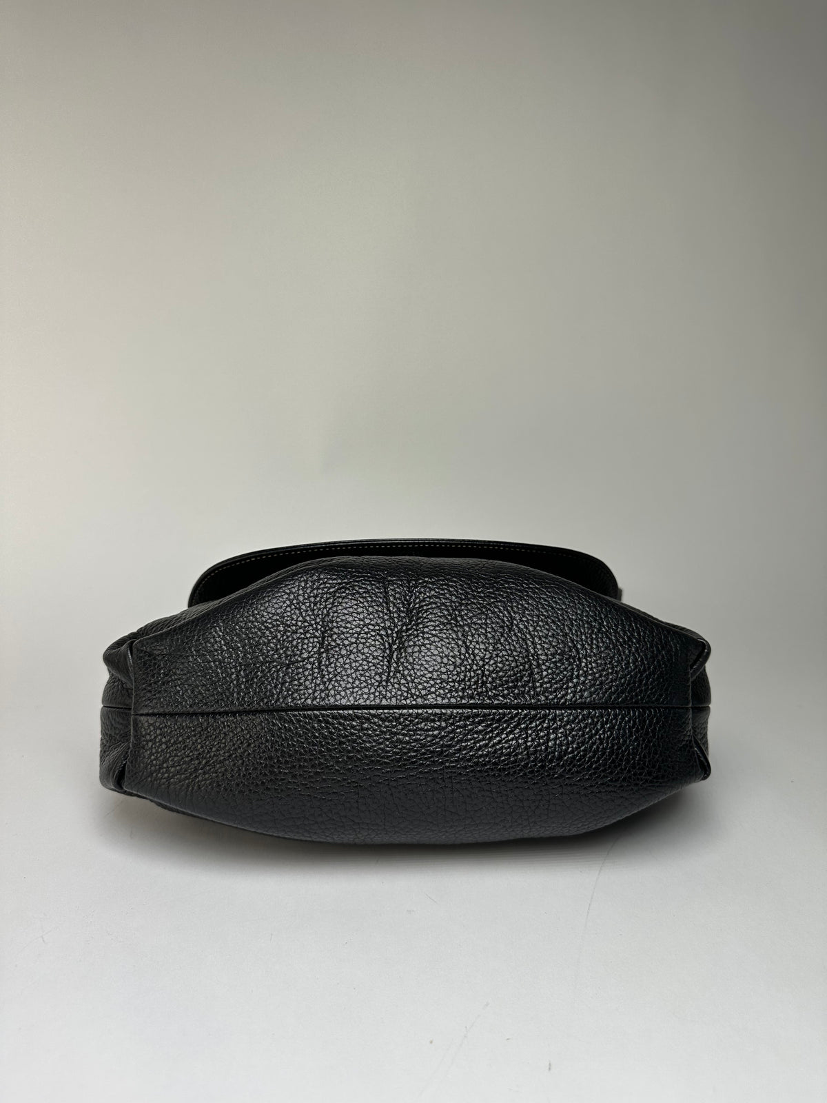 Vintage Givenchy Pebbled Leather Flap Crossbody Bag Late 1980s Black