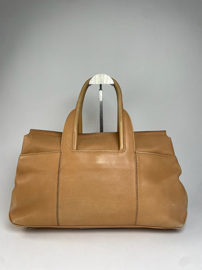 Vintage Salvatore Ferragamo Leather Handbag Camel