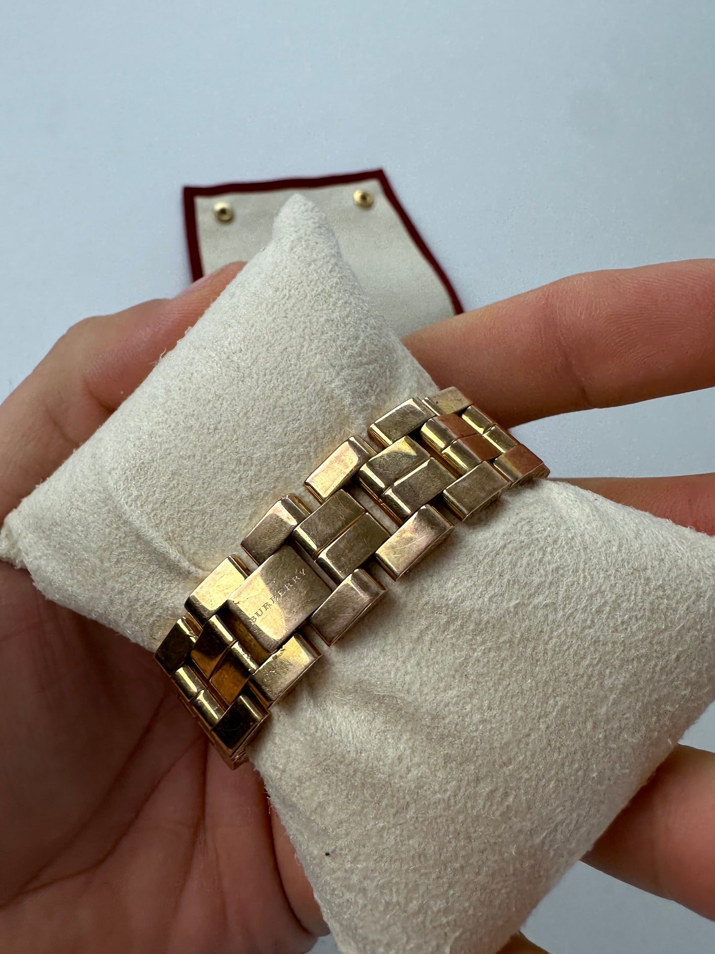Vintage Burberry Stainless Steel Bracelet Watch Gold Y2K