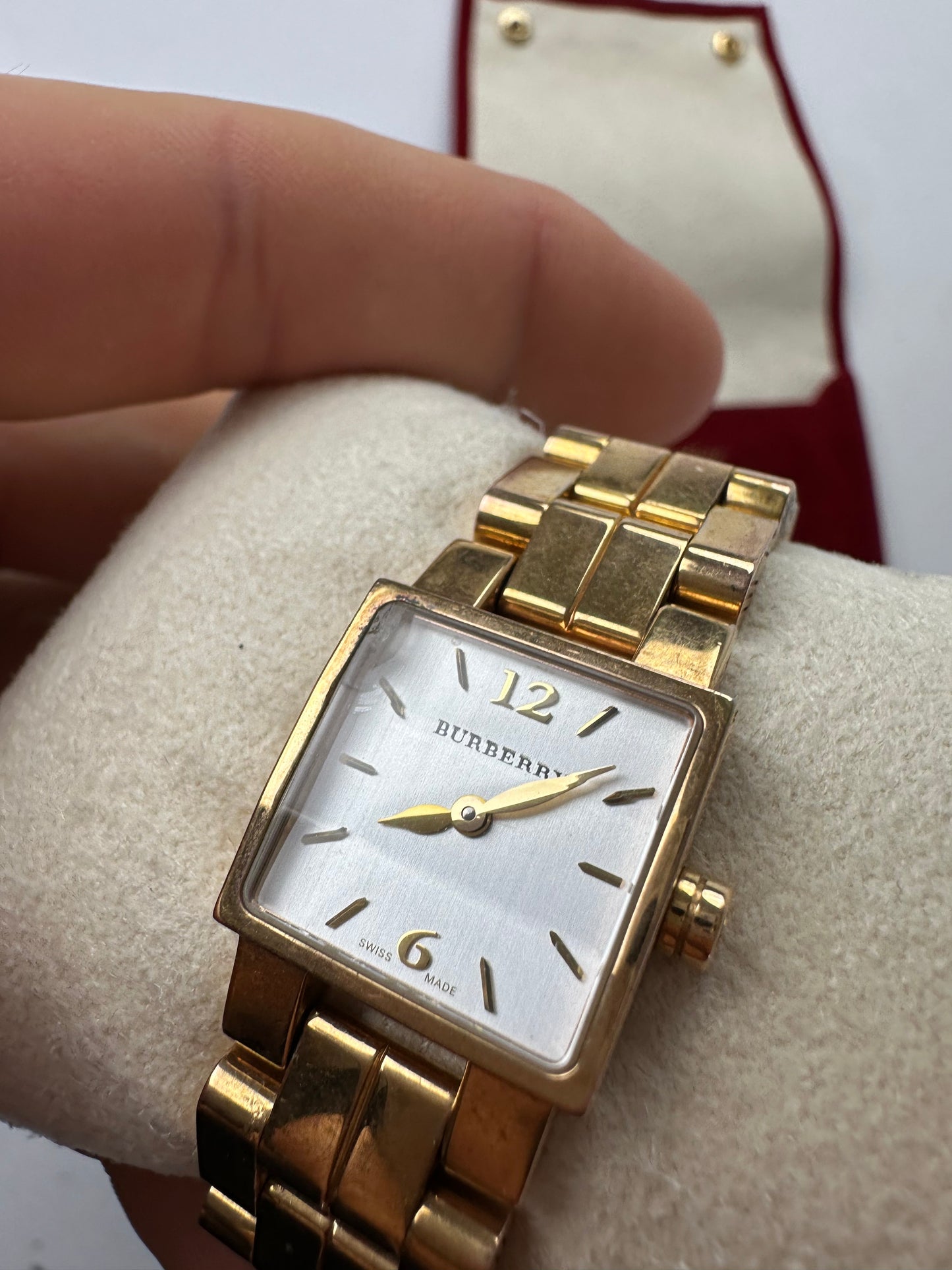 Vintage Burberry Stainless Steel Bracelet Watch Gold Y2K
