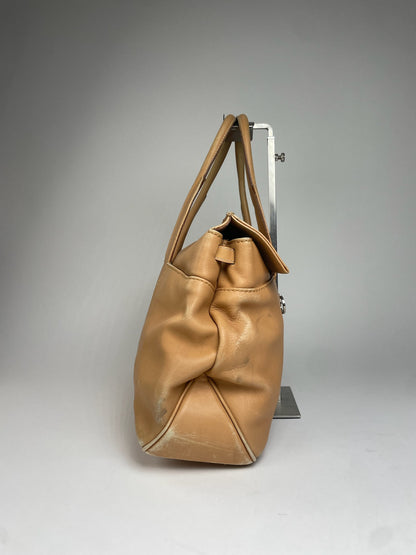 Vintage Salvatore Ferragamo Leather Handbag Camel