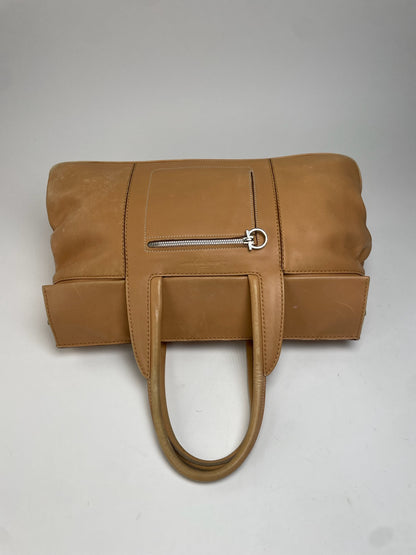 Vintage Salvatore Ferragamo Leather Handbag Camel
