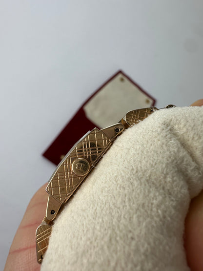 Vintage Burberry Stainless Steel Bracelet Watch Gold Y2K
