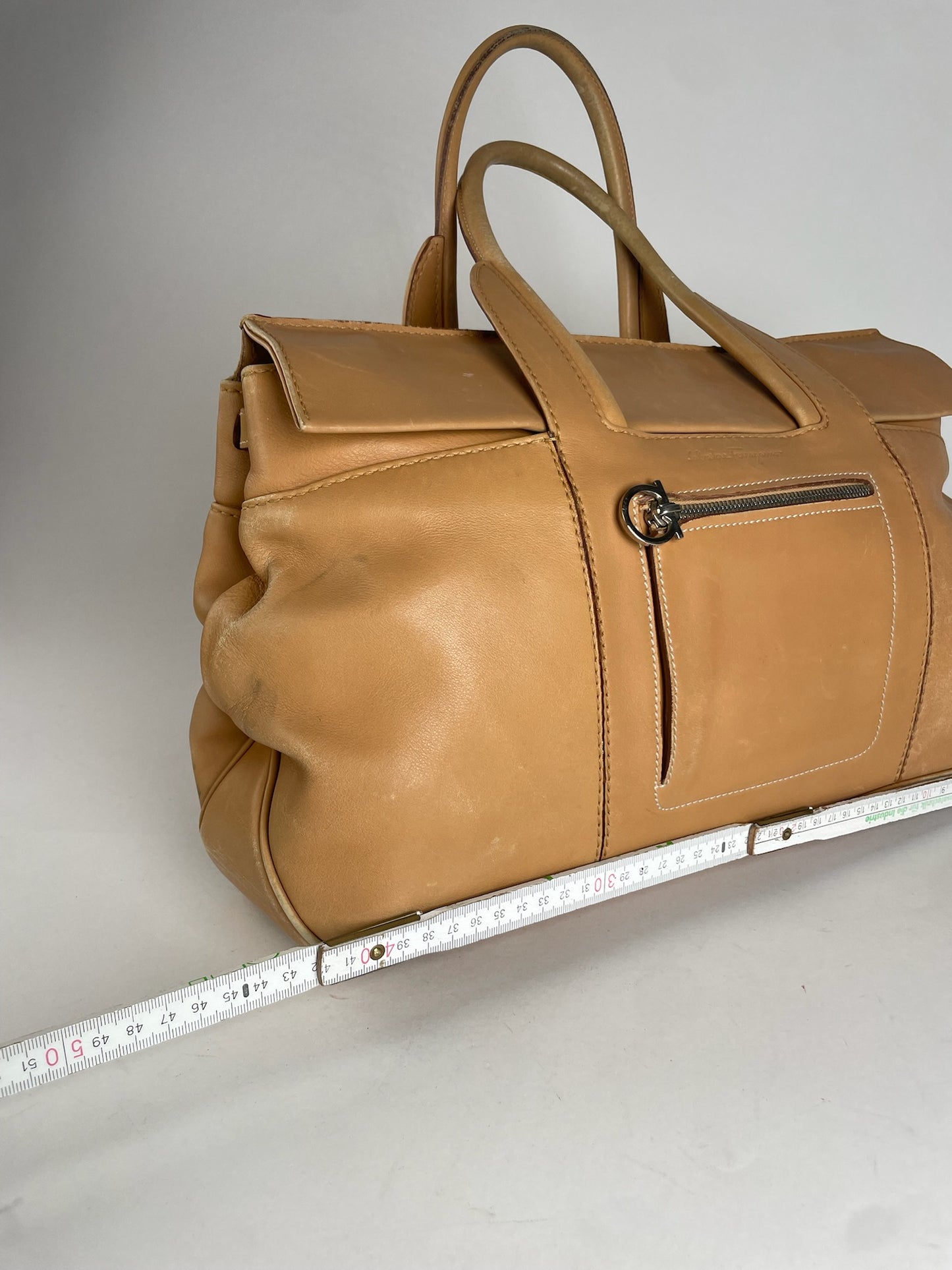 Vintage Salvatore Ferragamo Leather Handbag Camel