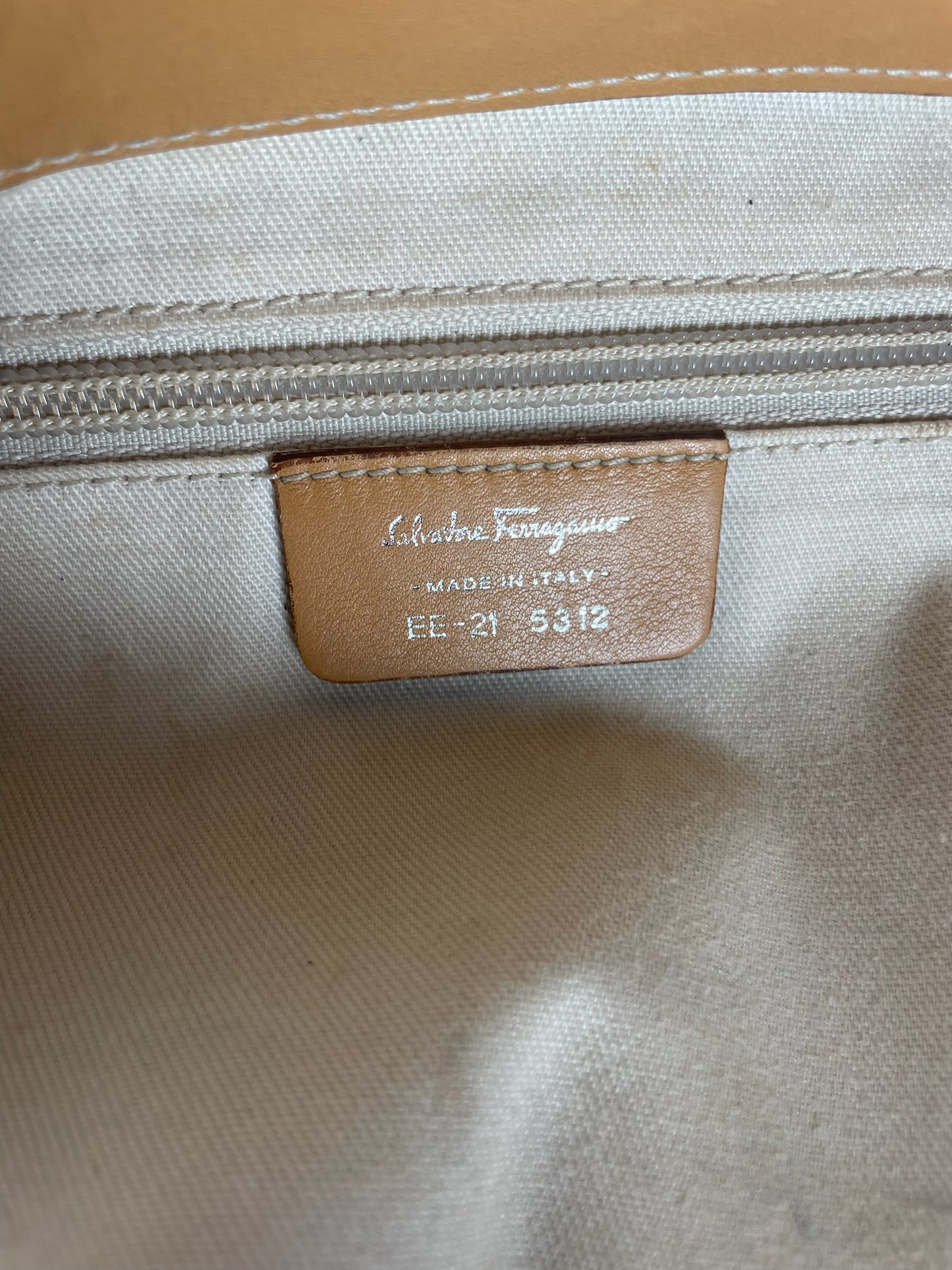 Vintage Salvatore Ferragamo Leather Handbag Camel