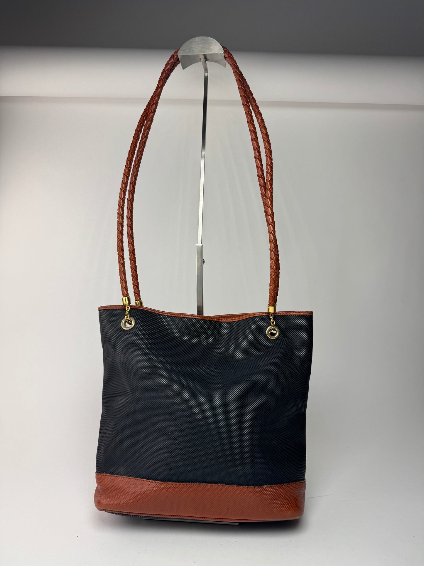 Vintage Bottega Veneta Leather shopper Bag black brown