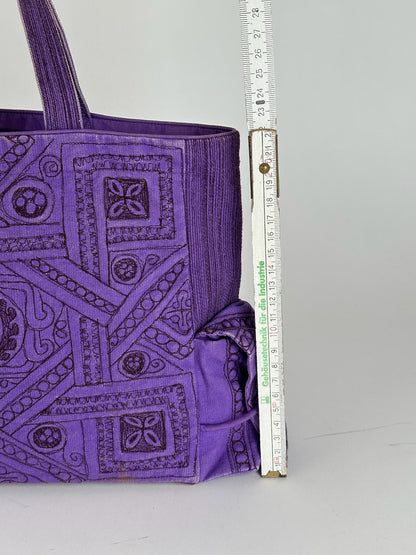 Sac en coton Tamasha vintage Issey Miyake violet