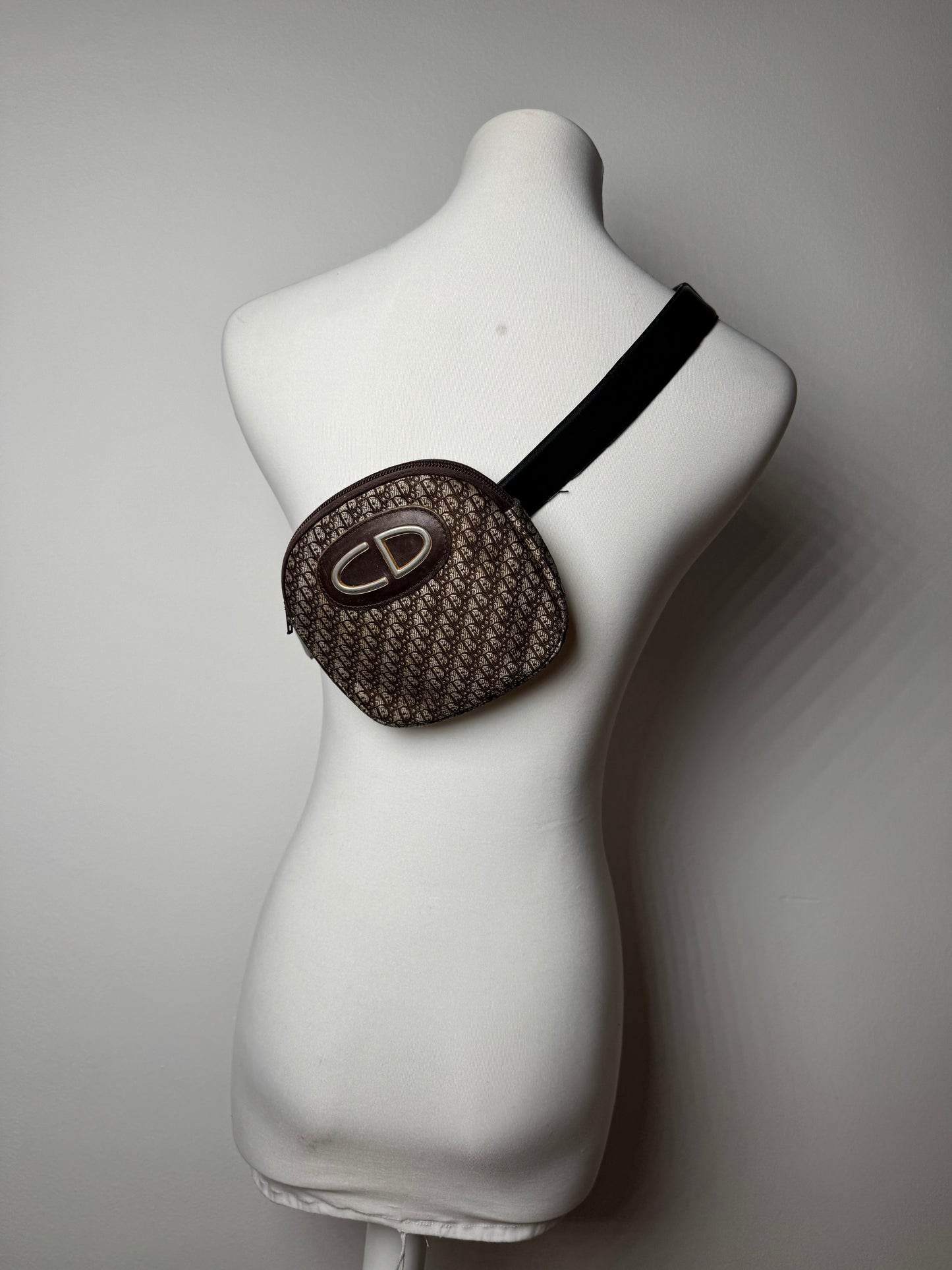 Vintage Dior Oblique Monogram Belt Bag Brown beige