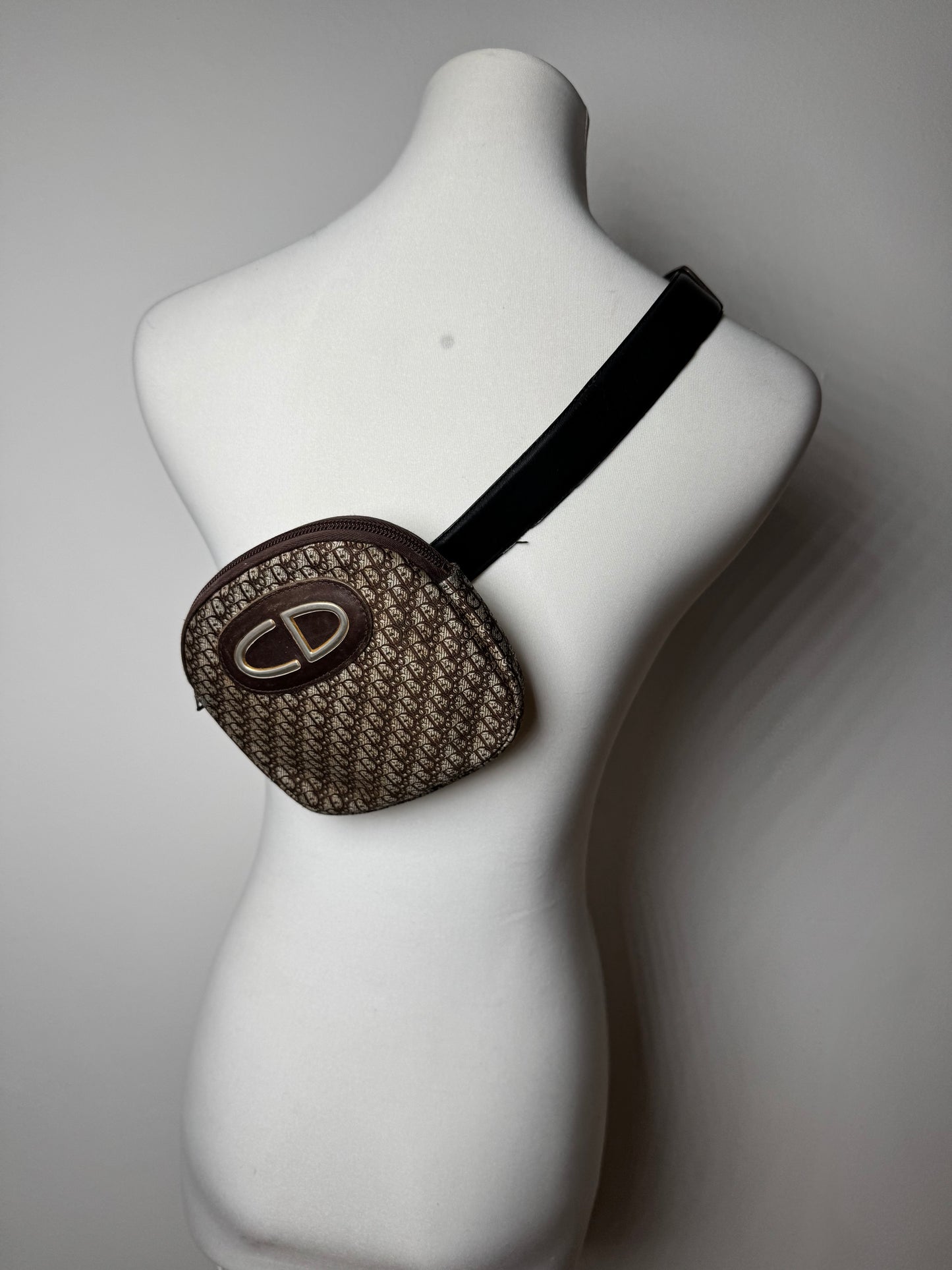 Vintage Dior Oblique Monogram Belt Bag Brown beige