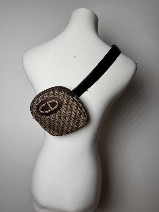 Vintage Dior Oblique Monogram Belt Bag Brown beige