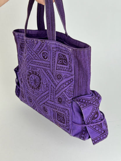 Sac en coton Tamasha vintage Issey Miyake violet