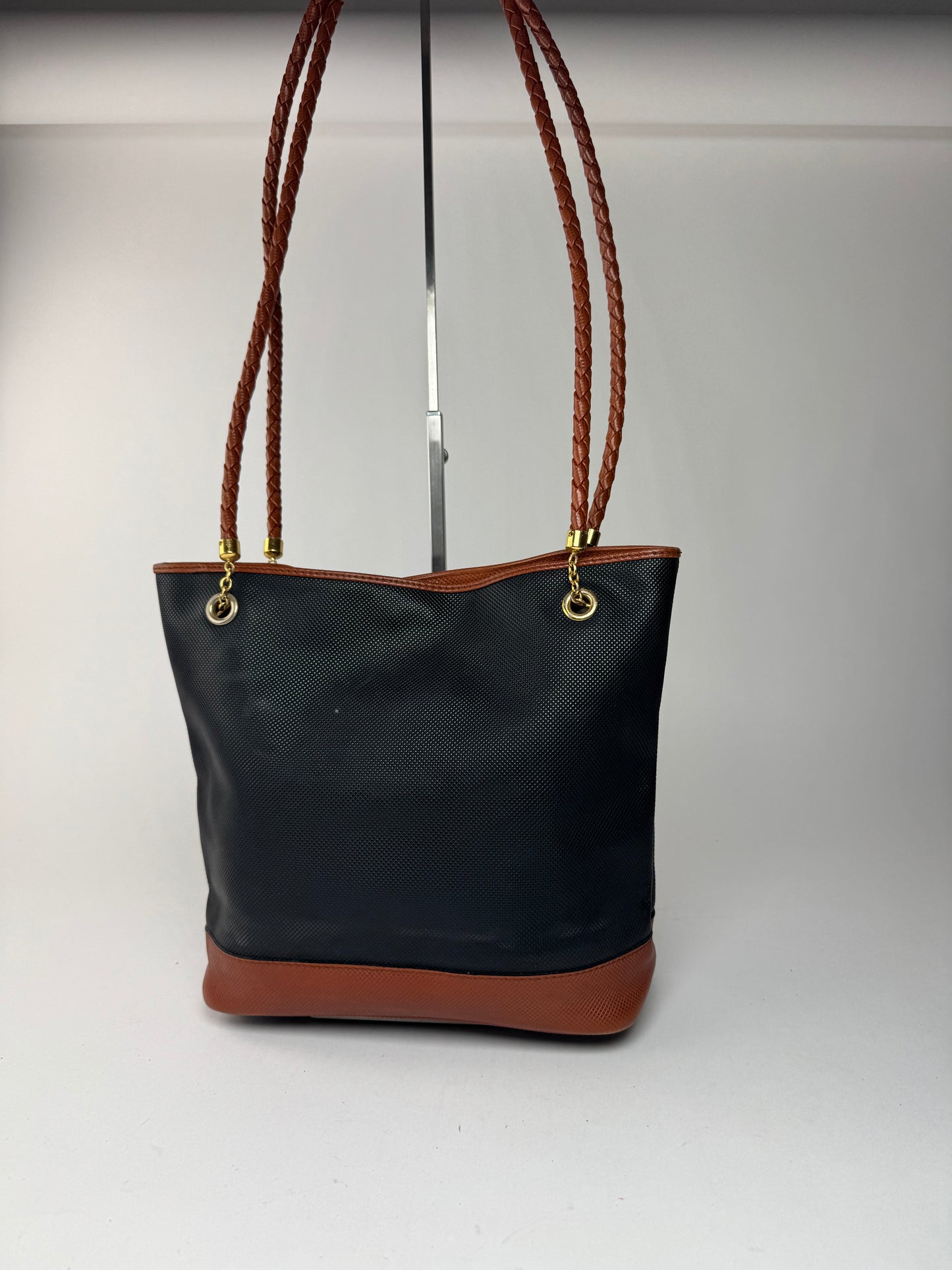 Vintage Bottega Veneta Leather shopper Bag black brown