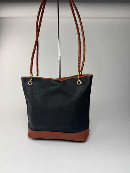 Vintage Bottega Veneta Leather shopper Bag black brown