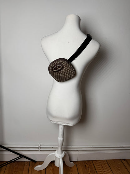 Vintage Dior Oblique Monogram Belt Bag Brown beige