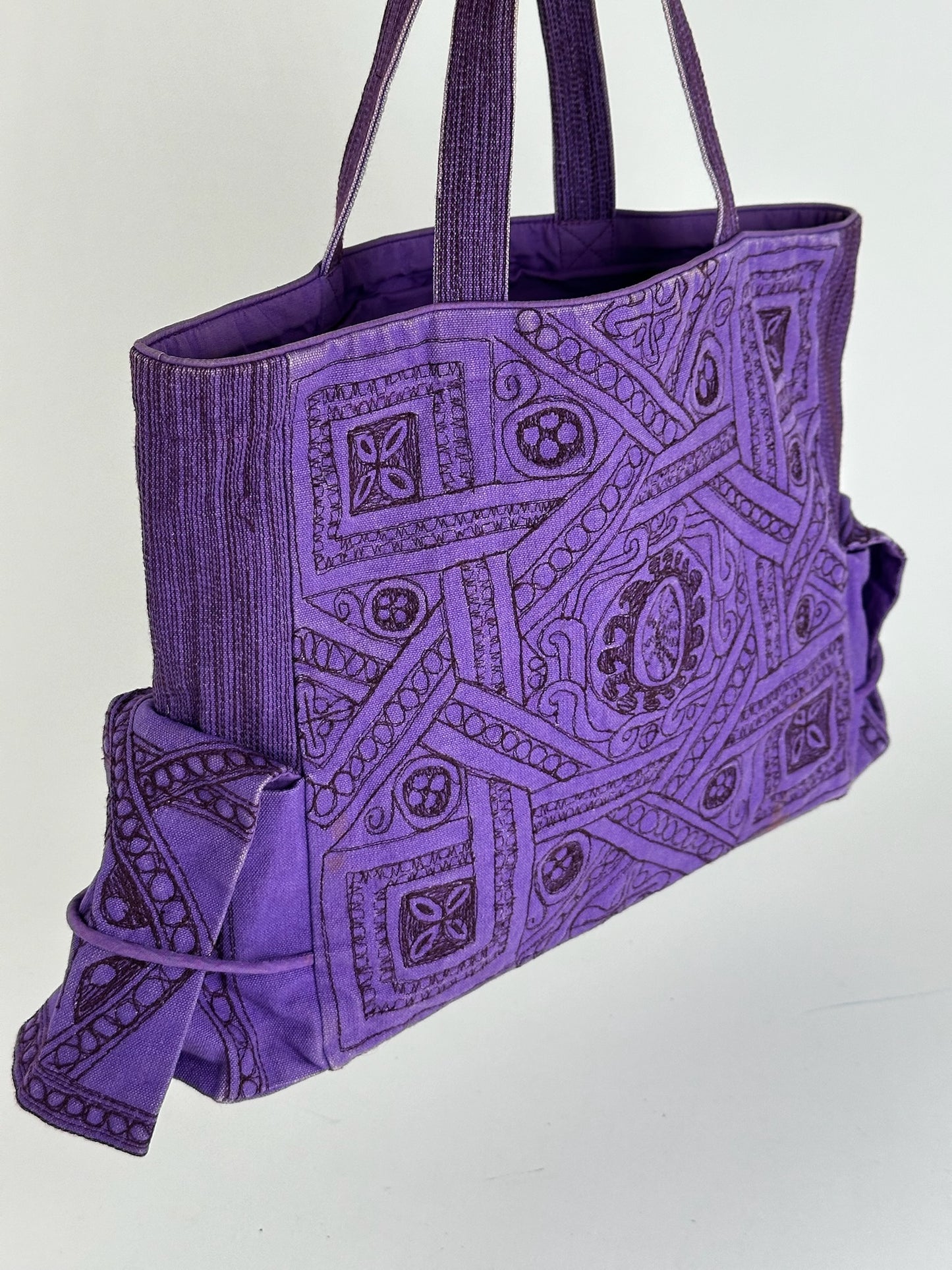 Sac en coton Tamasha vintage Issey Miyake violet