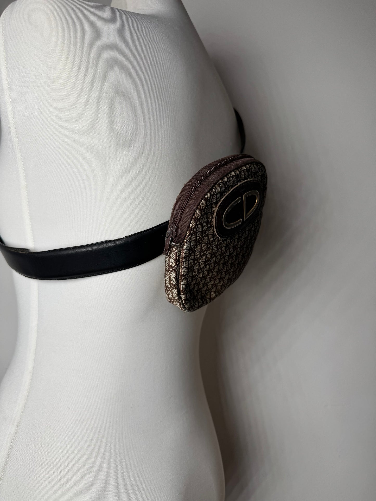 Vintage Dior Oblique Monogram Belt Bag Brown beige