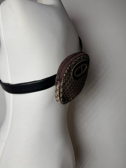 Vintage Dior Oblique Monogram Belt Bag Brown beige