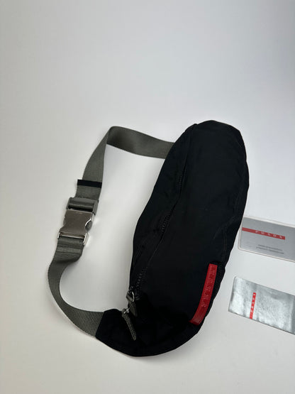 Vintage Prada Linea Rossa Sling Bag Y2K Black Silver