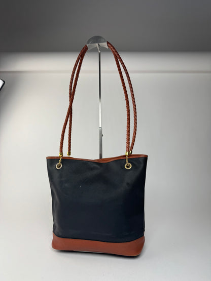 Vintage Bottega Veneta Leather shopper Bag black brown