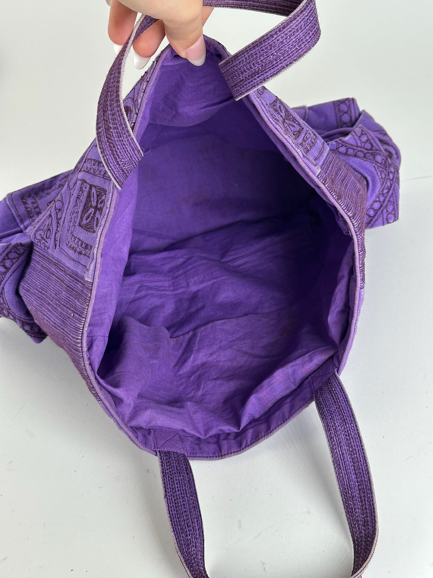 Sac en coton Tamasha vintage Issey Miyake violet