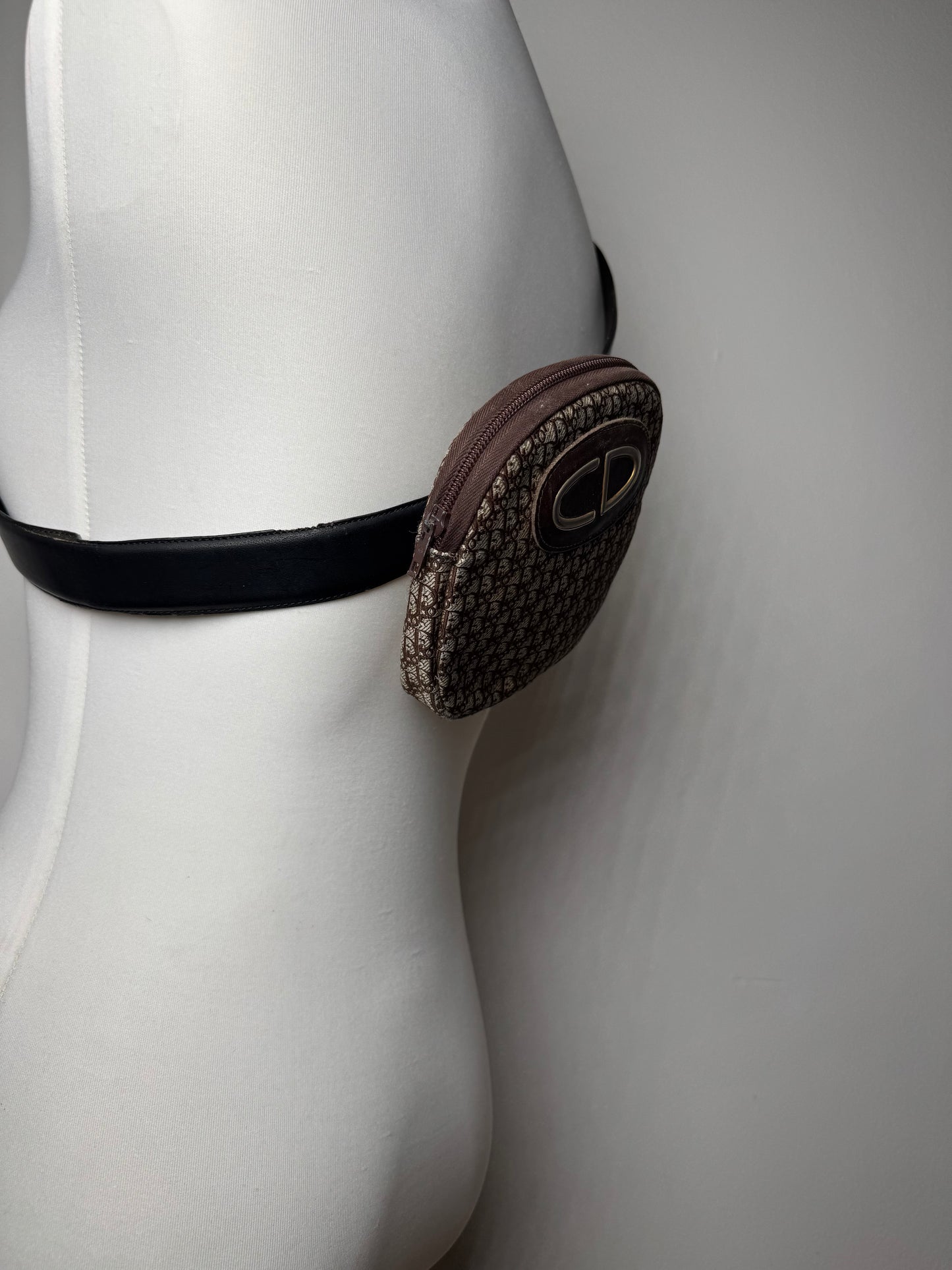 Vintage Dior Oblique Monogram Belt Bag Brown beige