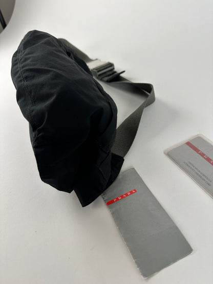 Vintage Prada Linea Rossa Sling Bag Y2K Black Silver