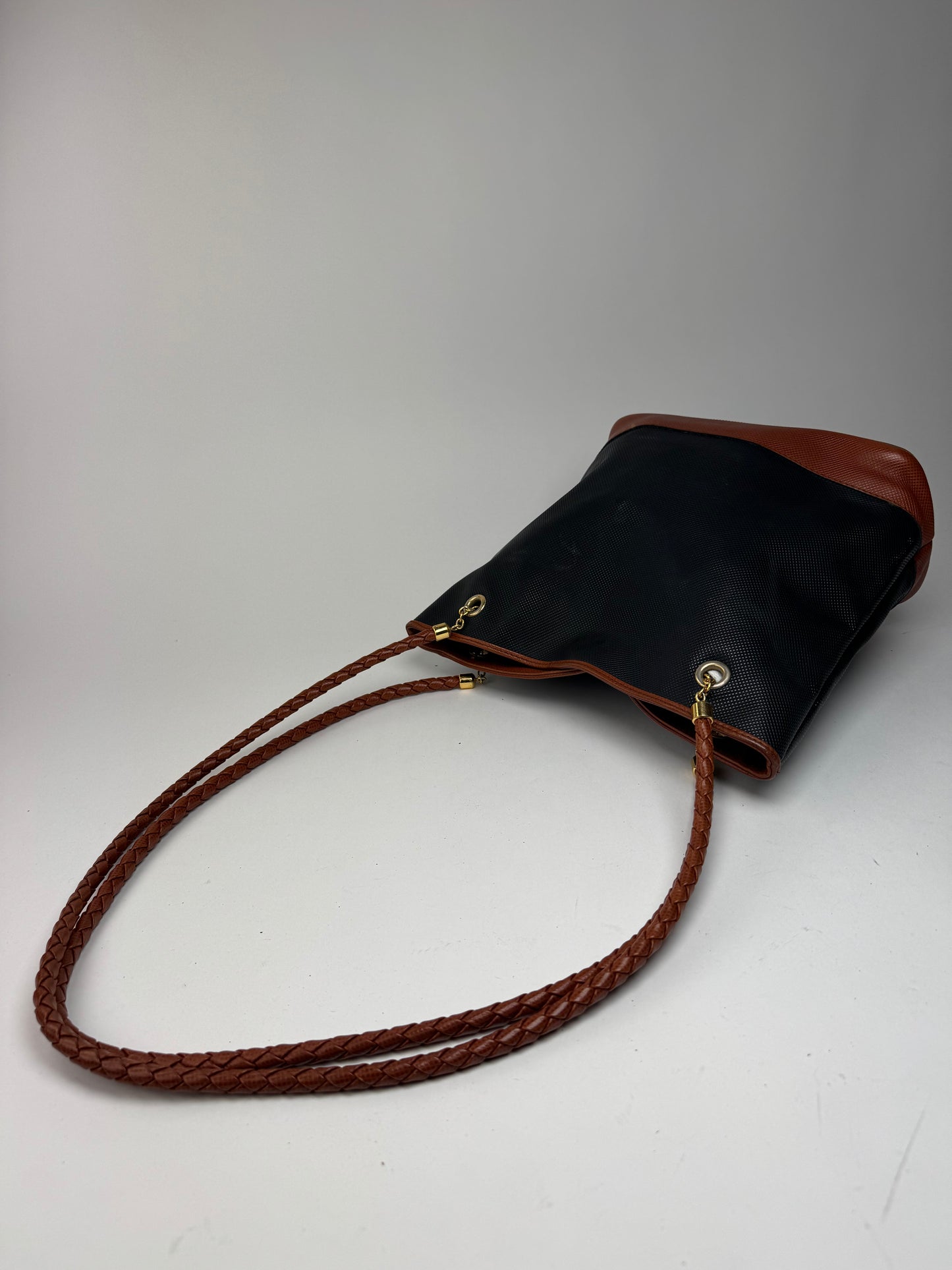 Vintage Bottega Veneta Leather shopper Bag black brown