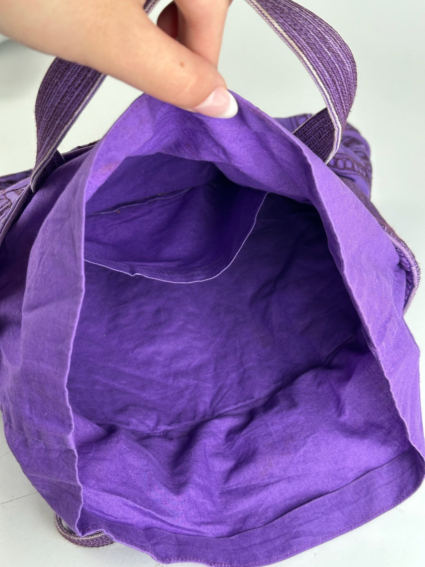 Sac en coton Tamasha vintage Issey Miyake violet