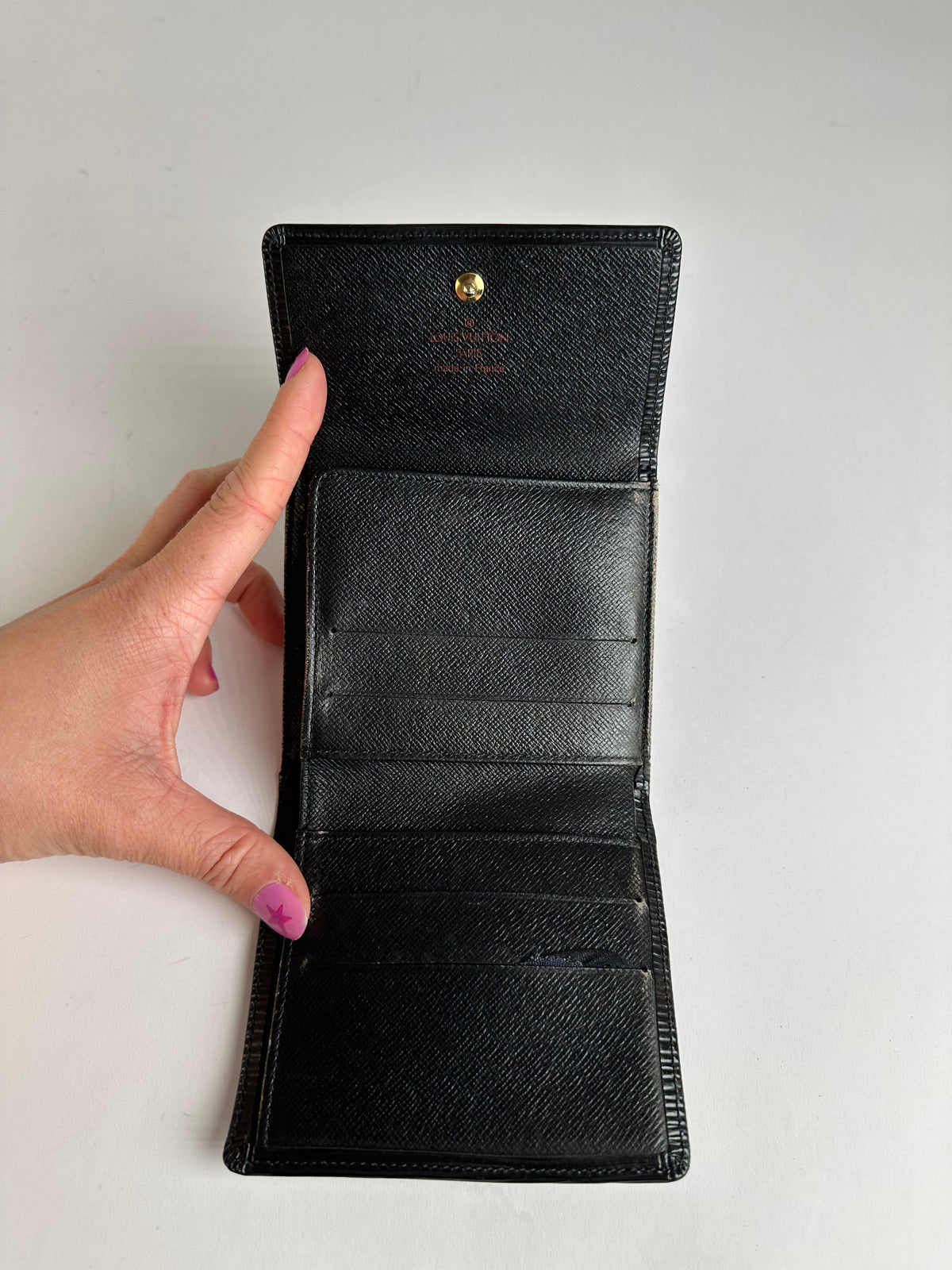 Vintage Louis Vuitton Epi Leather Bifold Wallet Black