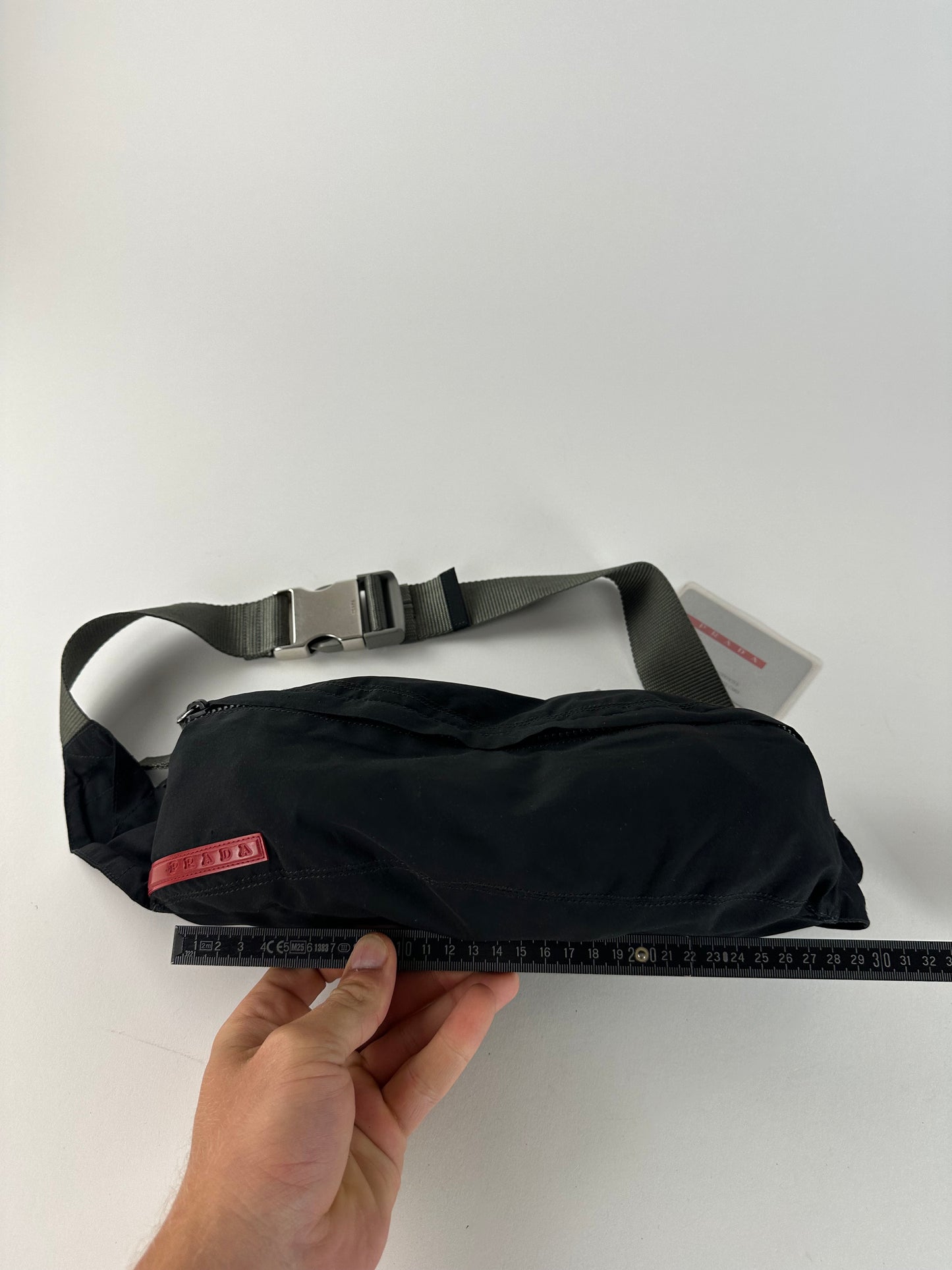 Vintage Prada Linea Rossa Sling Bag Y2K Black Silver
