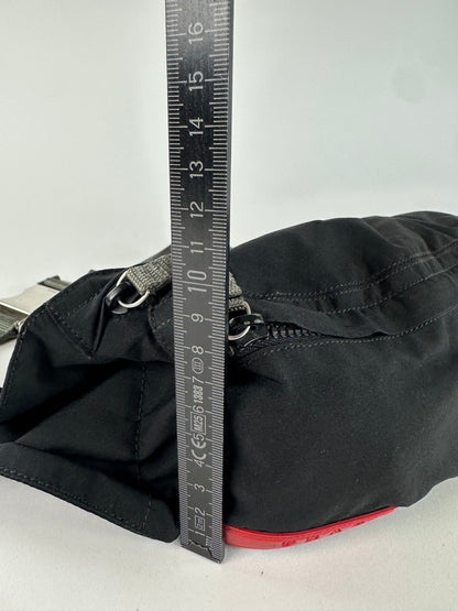 Vintage Prada Linea Rossa Sling Bag Y2K Black Silver