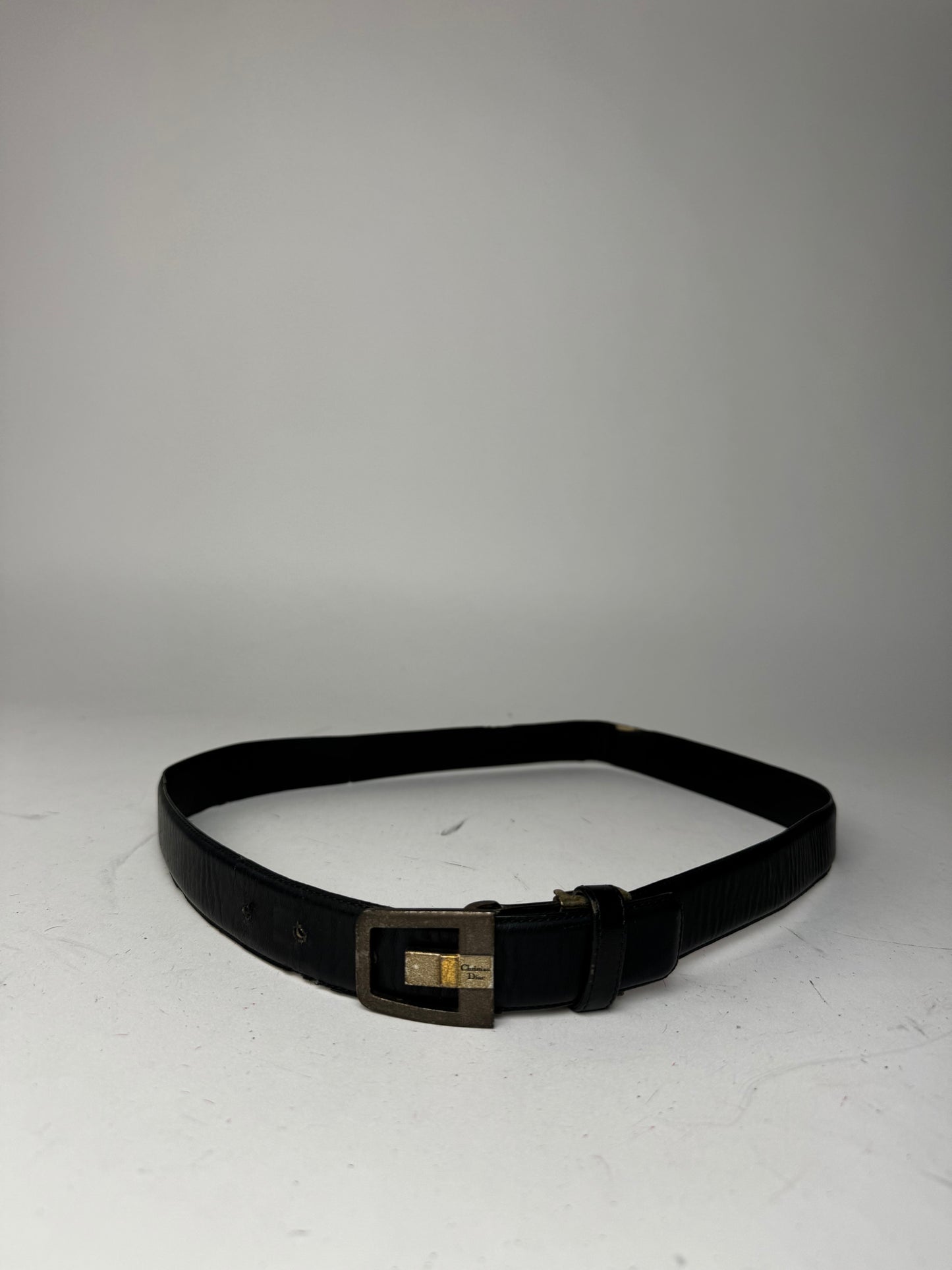 Vintage Dior Leather Belt black