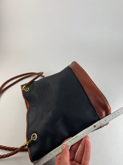 Vintage Bottega Veneta Leather shopper Bag black brown